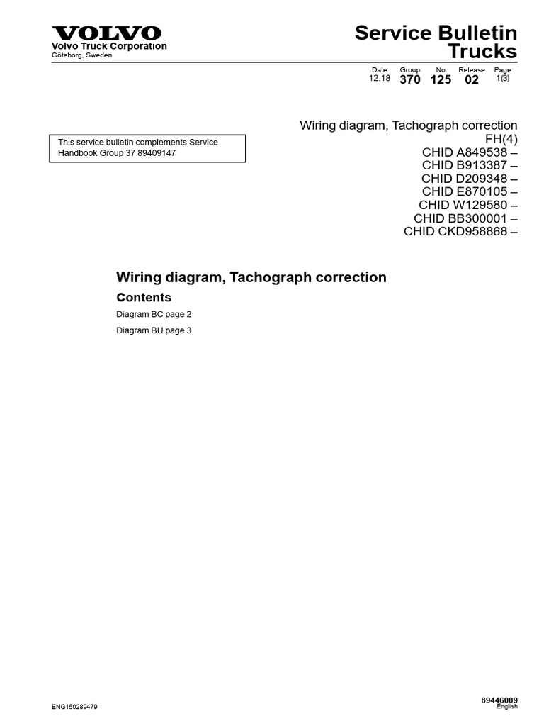 89446009-Wiring Diagram, Tachograph Correction (ENG) | PDF