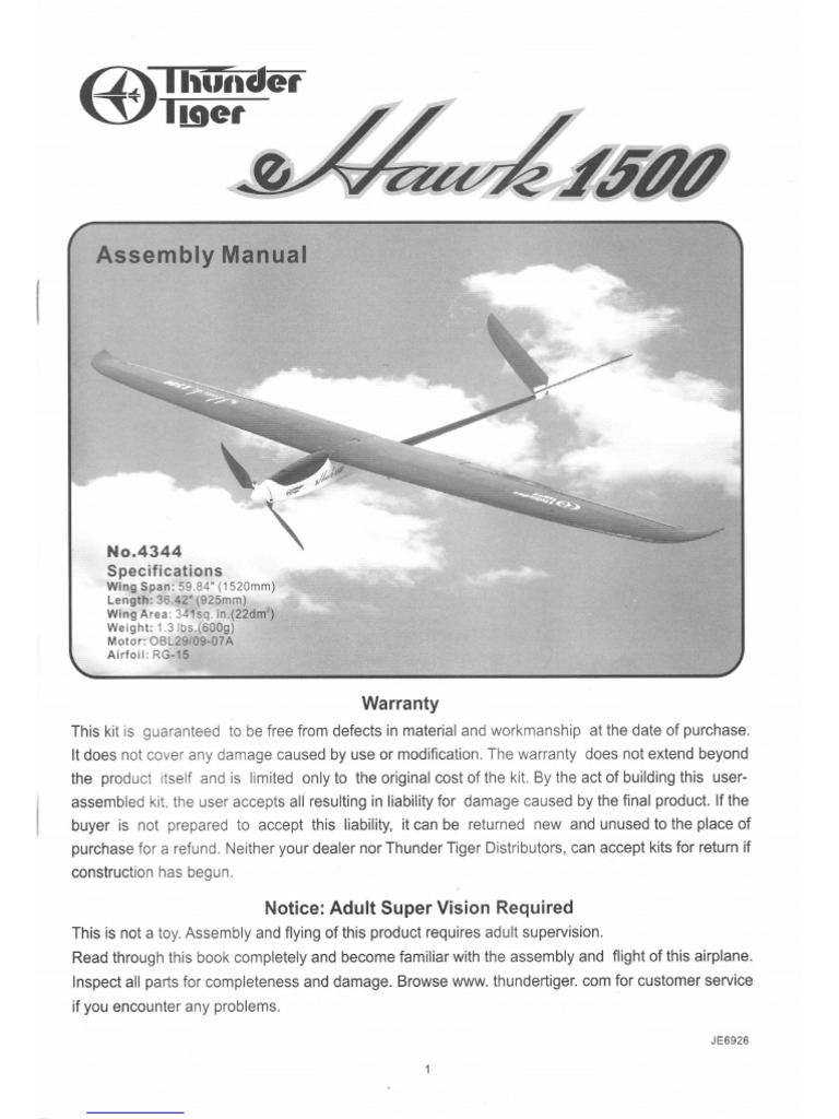 Manual de Ensamblaje eHawk 1500 | PDF