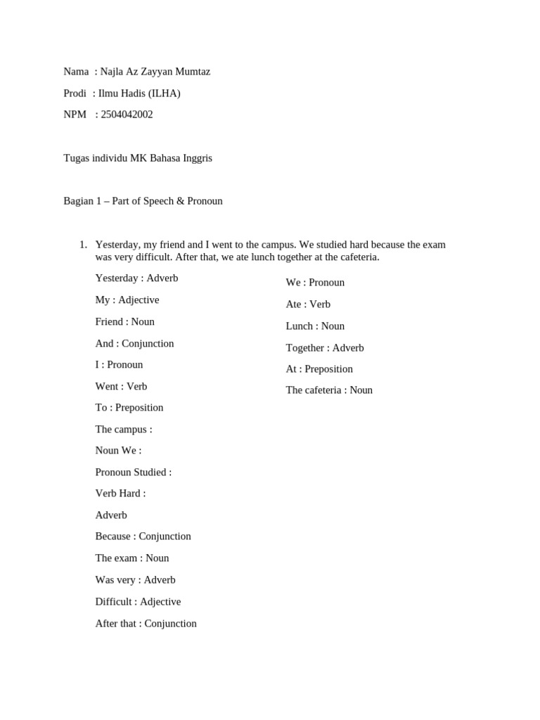 English Grammar: Parts of Speech Guide | PDF | Noun | Pronoun