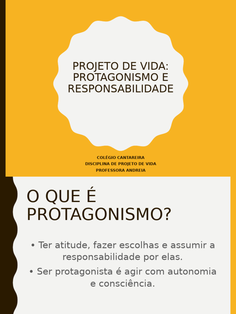 Projeto De Vida Aula1 Protagonismo 8 Ano Pdf