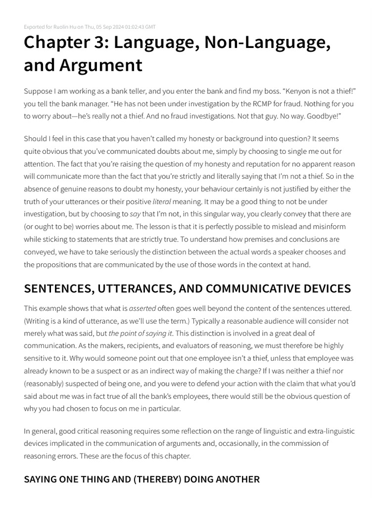 Language and Argument: Key Insights | PDF | Argument | Ambiguity