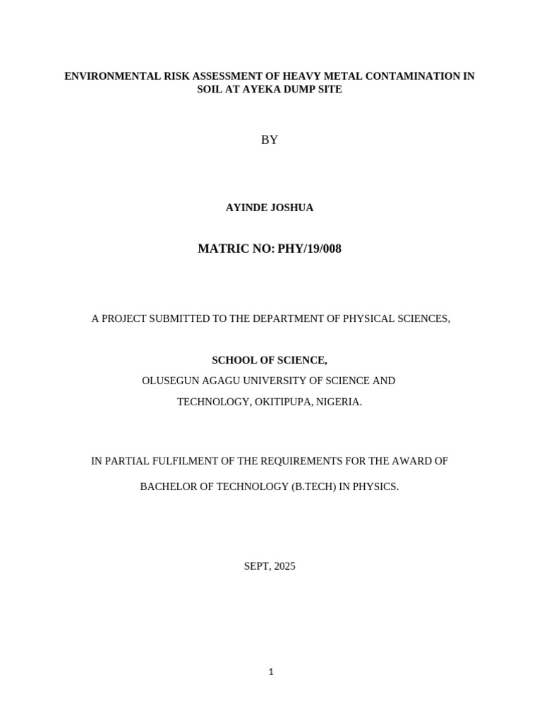 Heavy Metal Soil Contamination Assessment | PDF | Soil | Arsenic