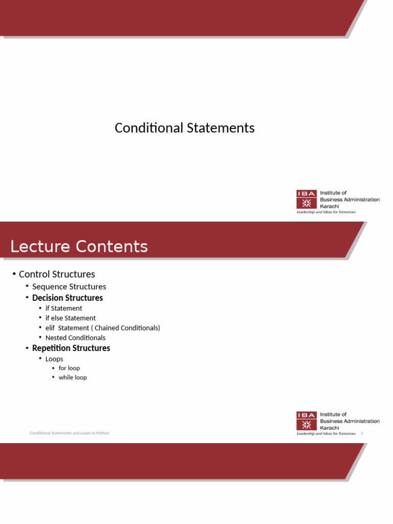 Python Conditional Statements & Loops | PDF