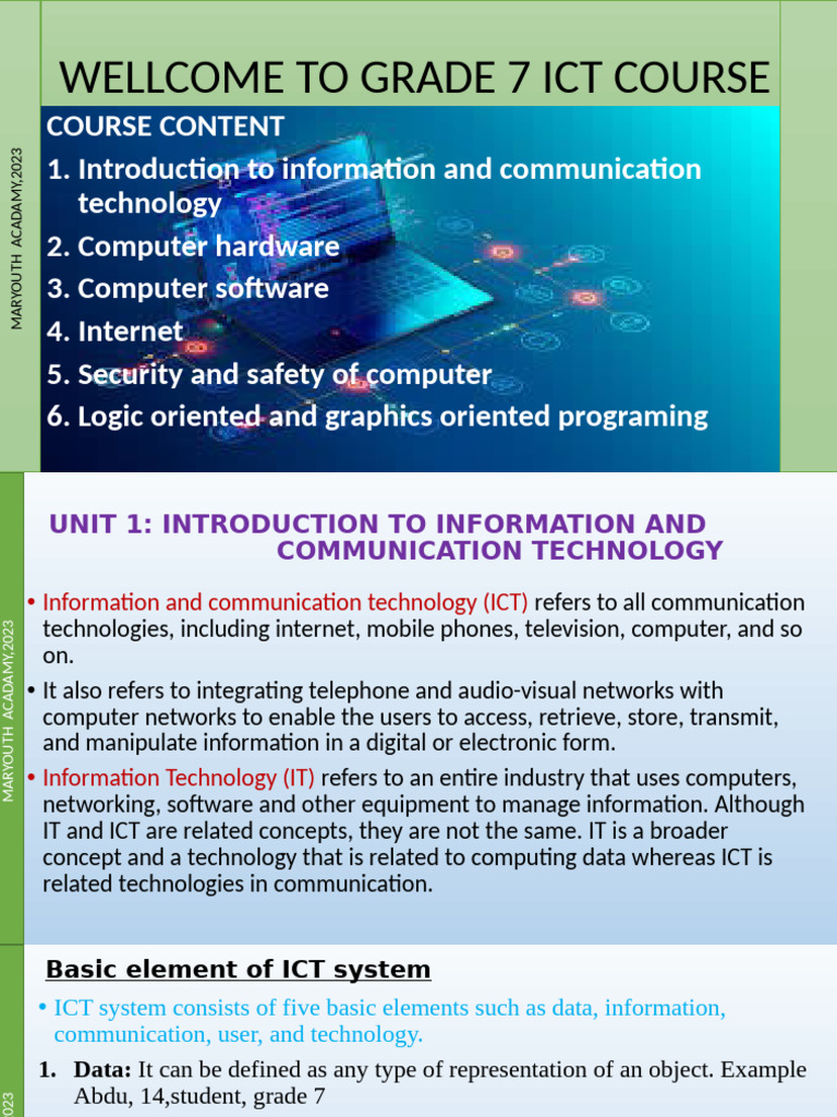 ICT Grade 7 Maryouth Acadamy | PDF | Information And Communications ...