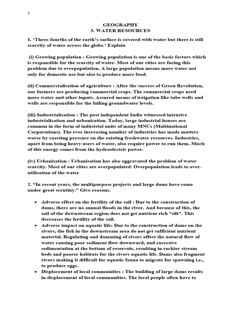 Global Water Scarcity and Management Issues | PDF | Dam | River