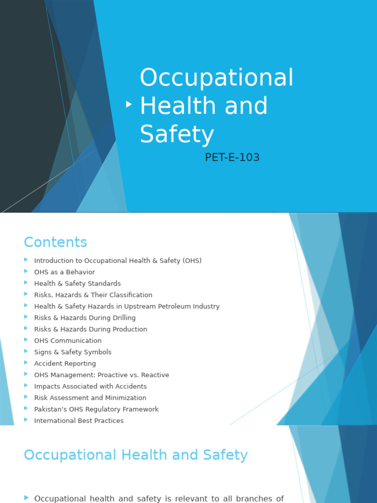 Week-1 Introduction To OHS | PDF | Occupational Safety And Health | Hazards
