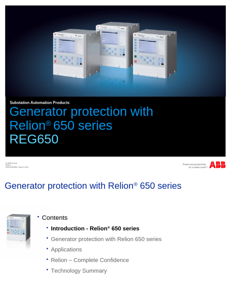 Generator Protection with REG650 | PDF | Electric Generator | Power Supply