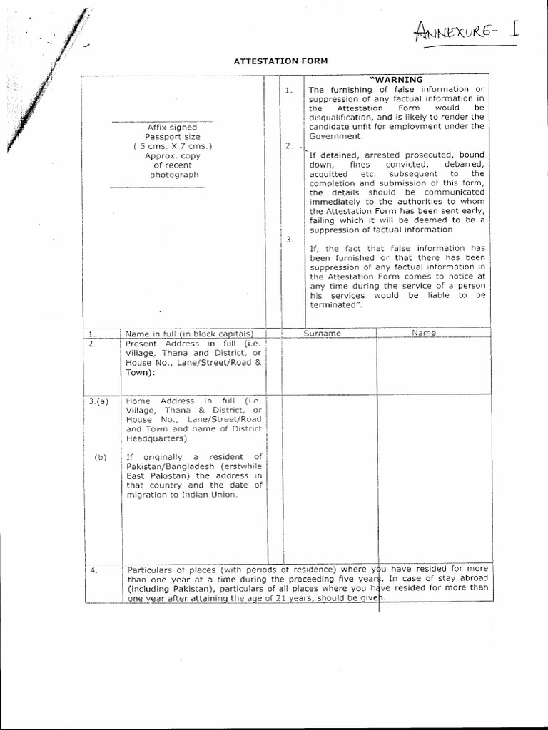 Government Employment Attestation Form | PDF | Justice | Crime & Violence