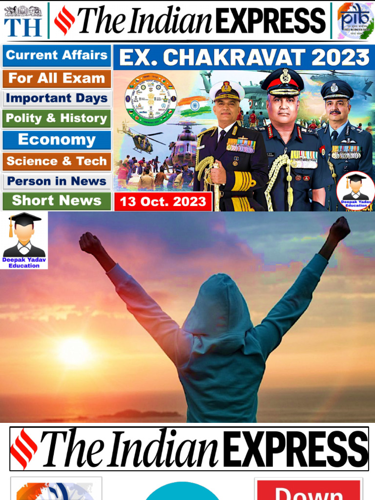 13 October 2023 Daily Current Affairs by Deepak Yadav Education | PDF