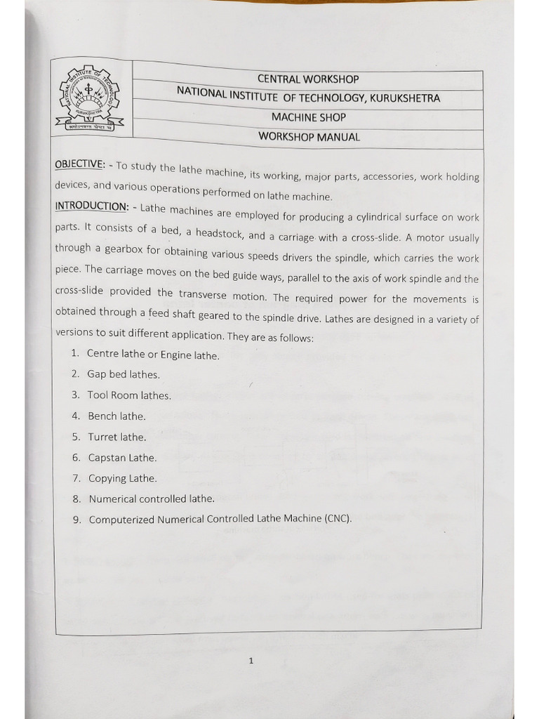 Machine Shop Practical | PDF