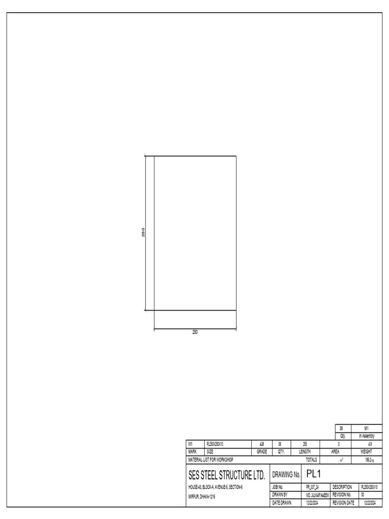 Workshop Material List for Steel Structure | PDF