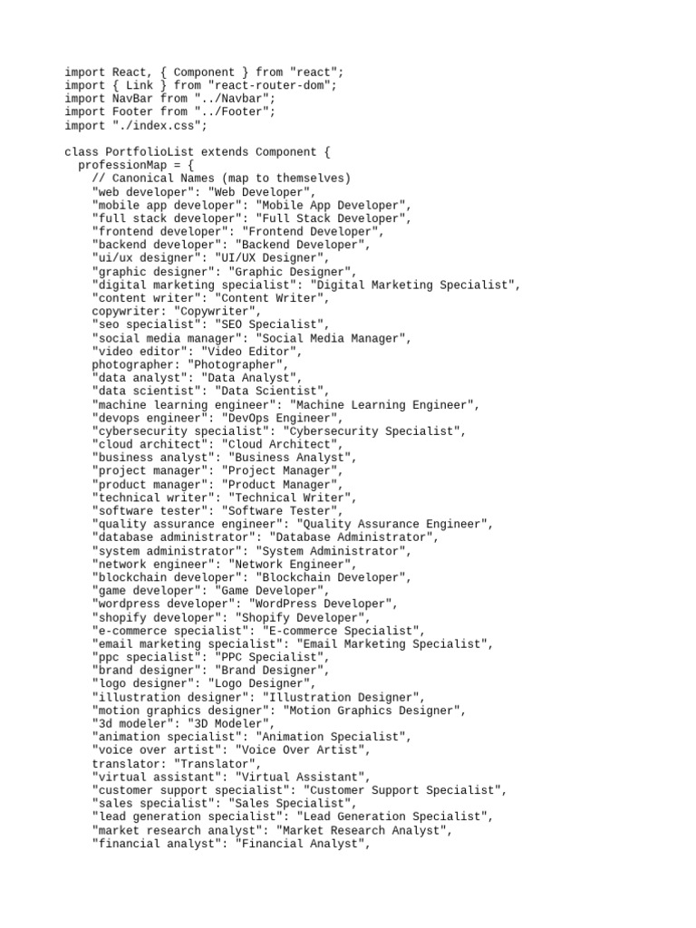 Dynamic Portfolio Profession List | PDF | Web Development | 3 D ...