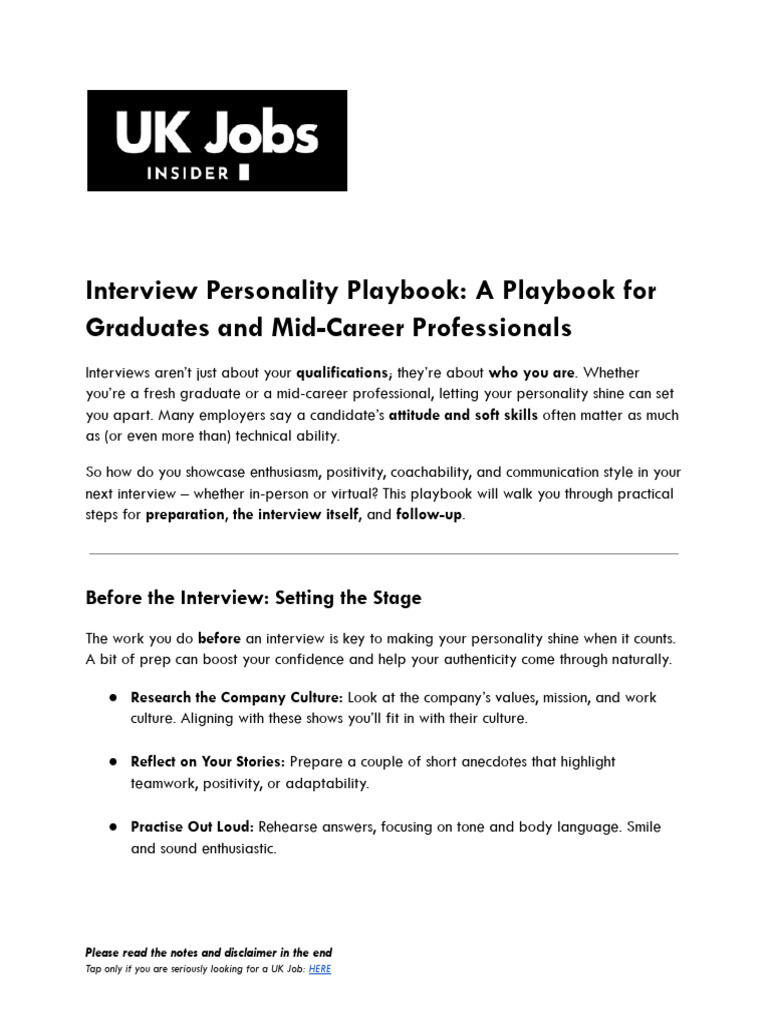 Mastering Interview Personality Skills | PDF | Body Language | Human ...
