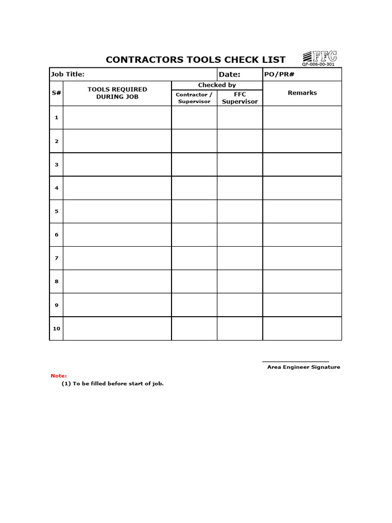 Check List | PDF