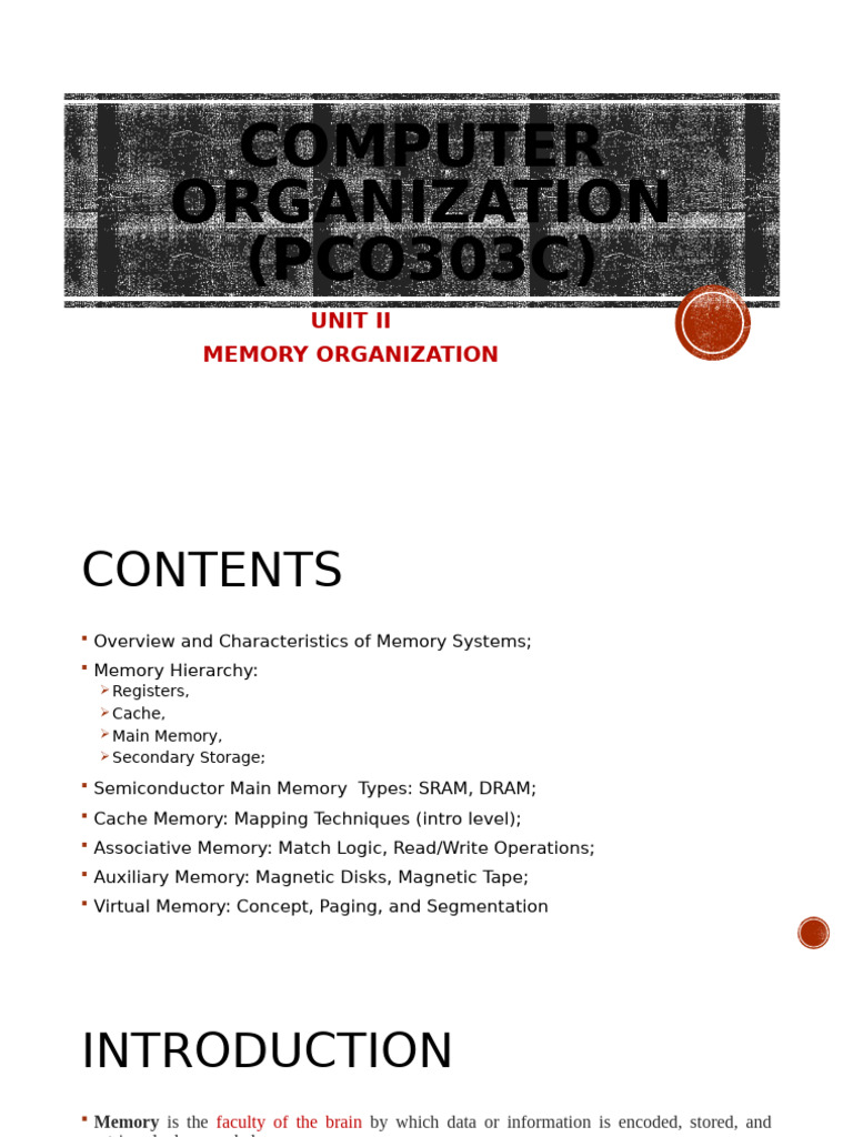 Memory Organization in Computer Systems | PDF | Computer Data Storage ...