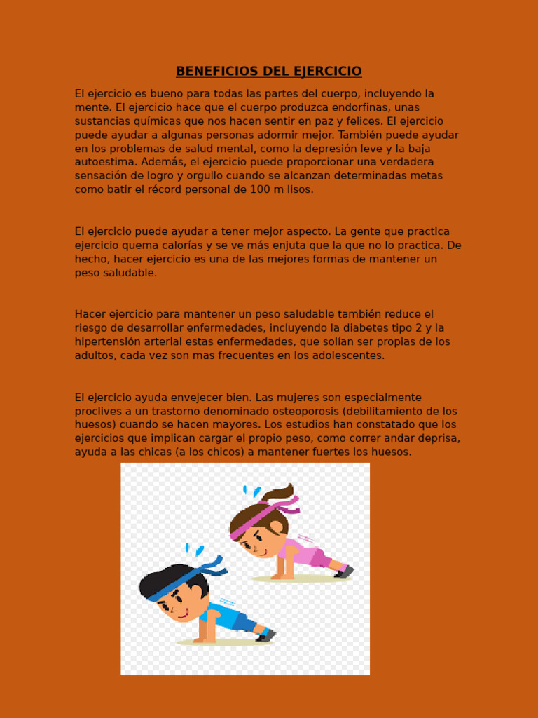 Beneficios del Ejercicio para la Salud | PDF