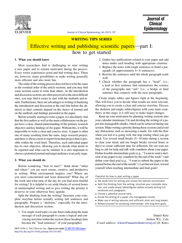 Effective Writing and Publishing Scientific Papers | PDF | Abstract ...