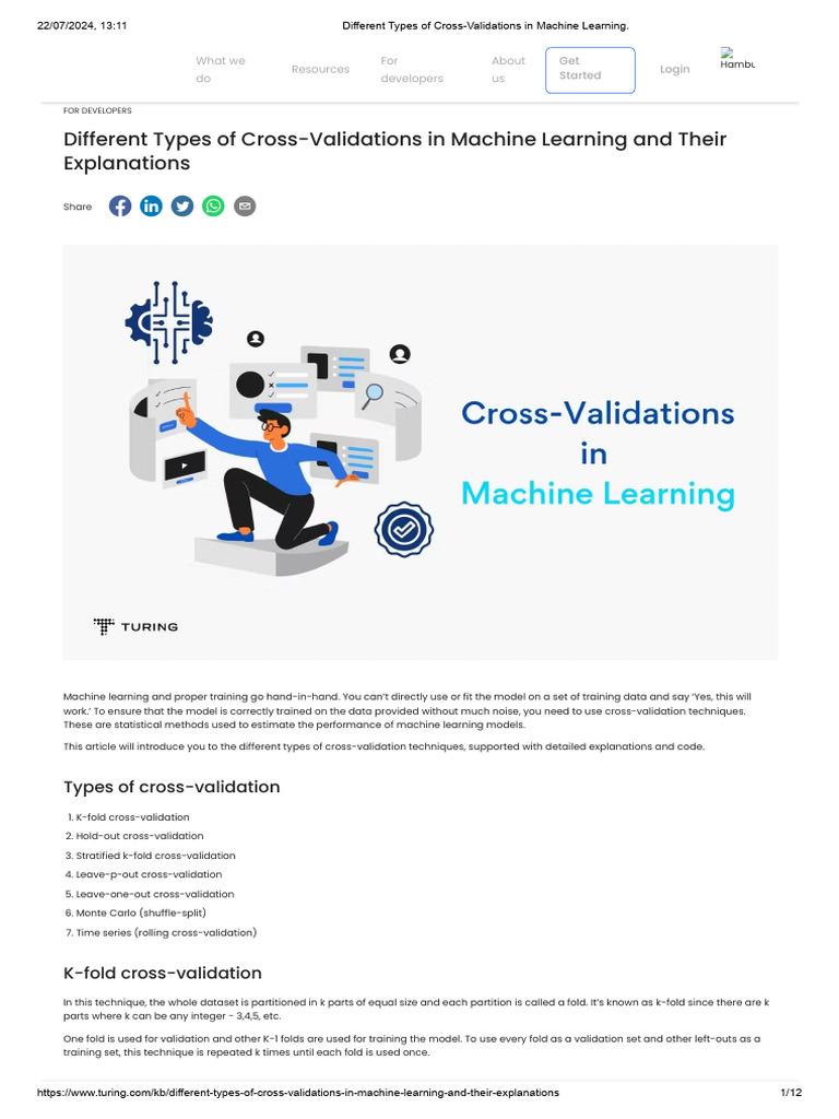 Types of Cross-Validation Techniques | PDF | Cross Validation ...