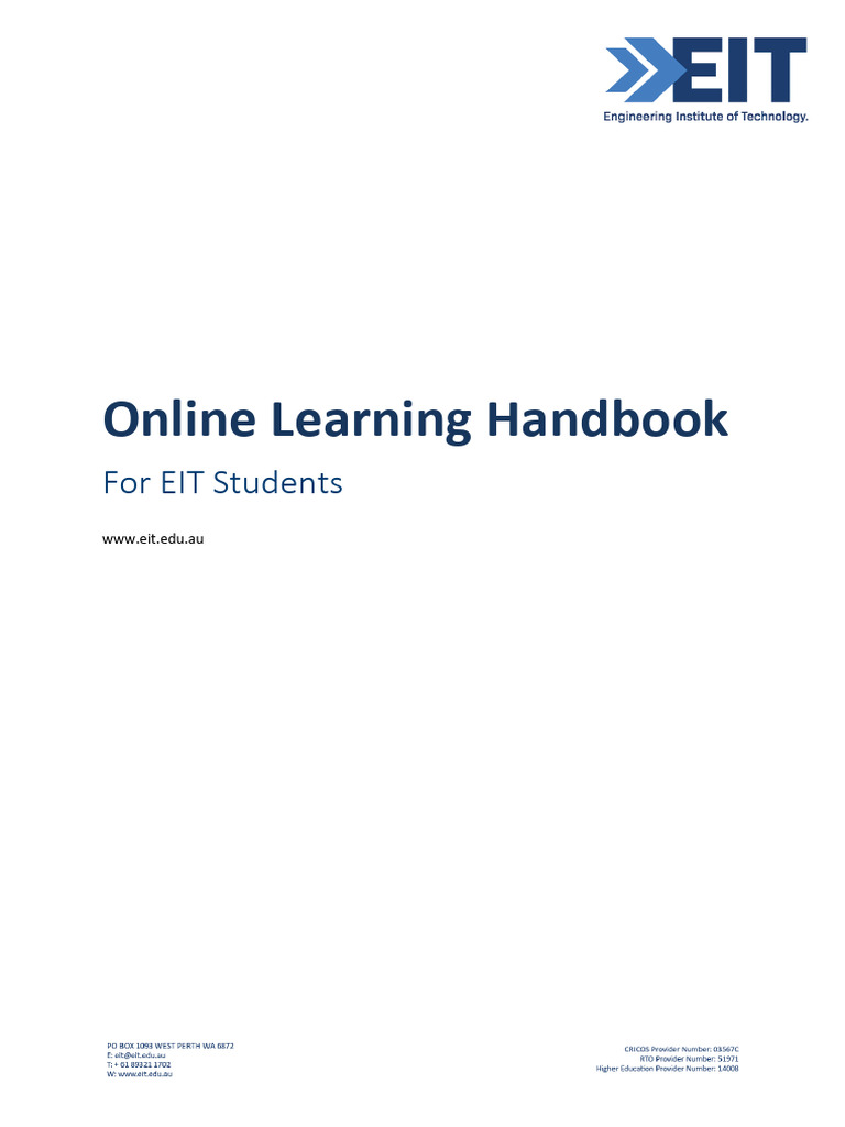 EIT Online Learning Handbook Guide | PDF | Educational Technology ...