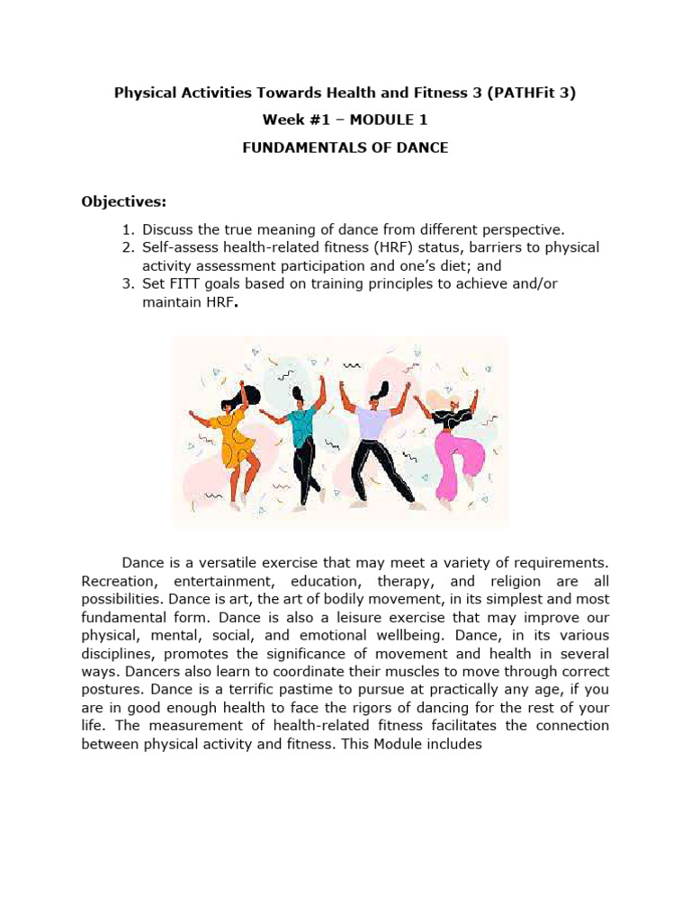 Pathfit 3 Module Week 1 Pdf Dances Physical Fitness