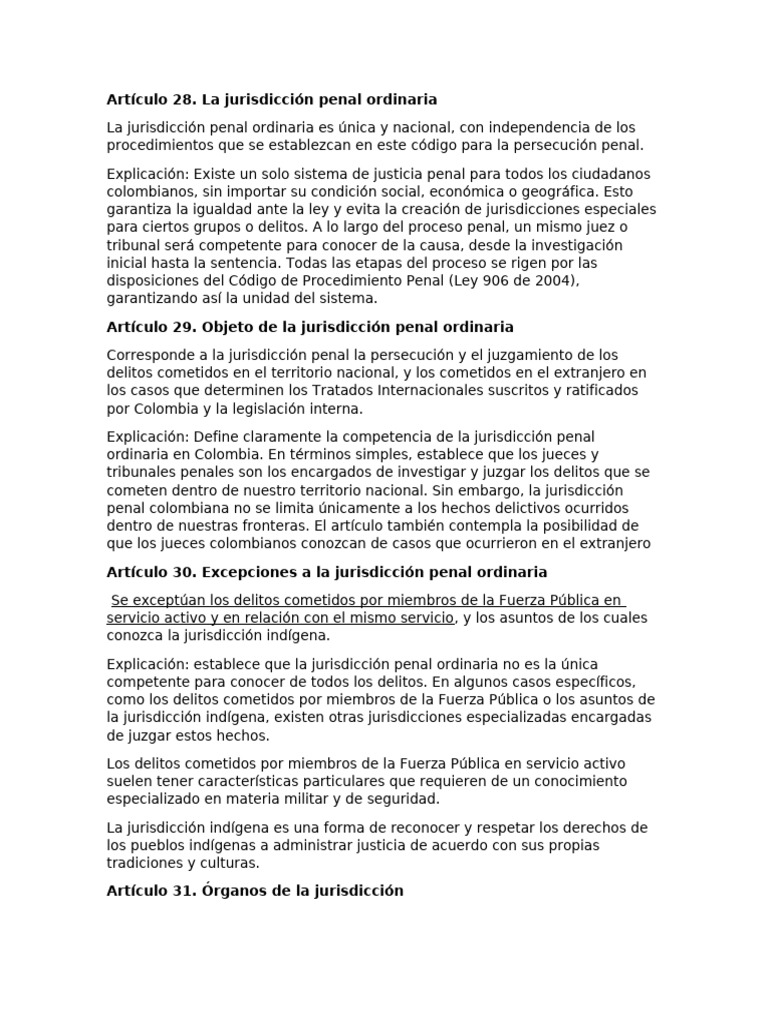 Jurisdicción Penal Ordinaria en Colombia | PDF | Judicaturas | Jurisdicción