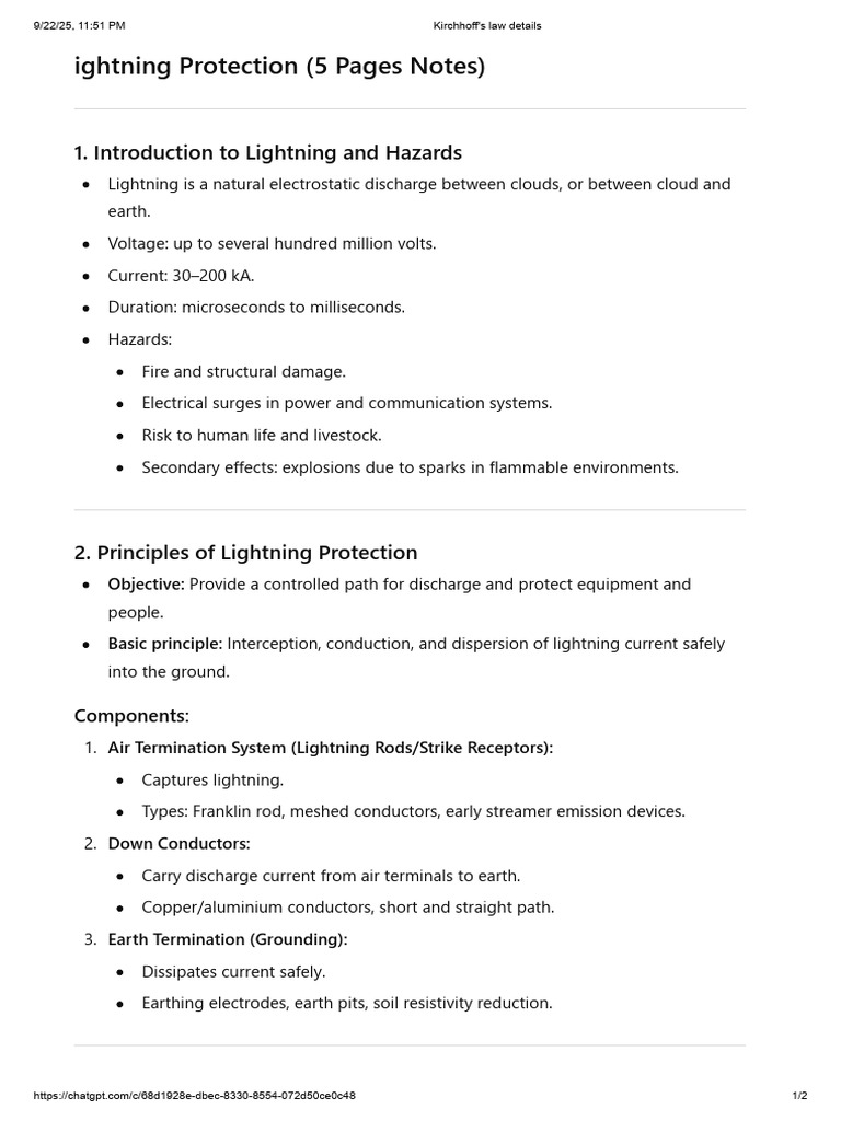 Lightning Protection Principles and Guidelines | PDF