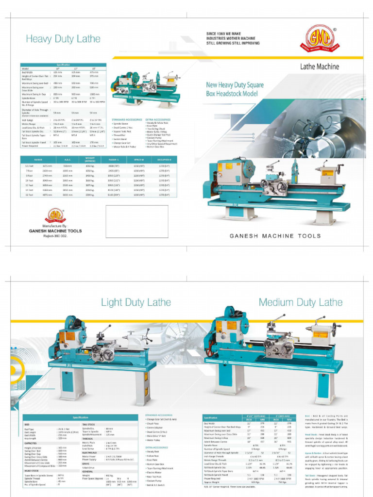 Lathe Machine Catalog | PDF