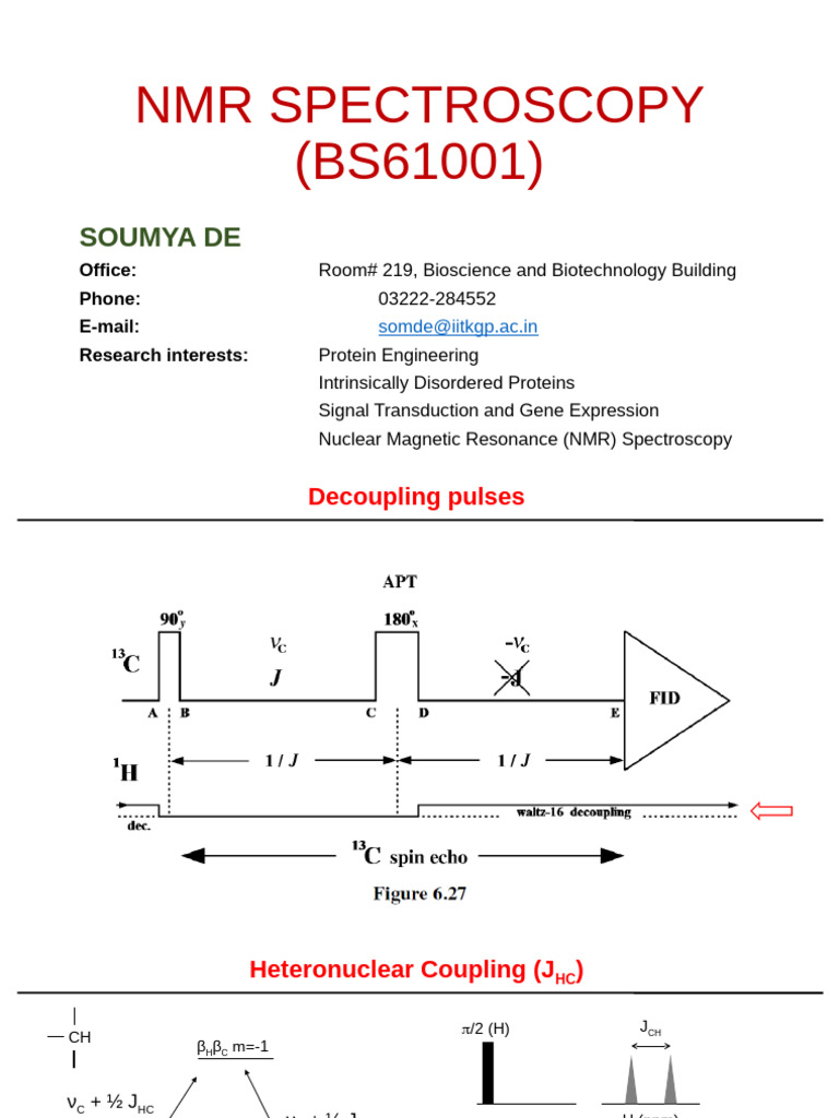 BS61001 NMR Lecture07-Part1 | PDF | Nuclear Magnetic Resonance ...