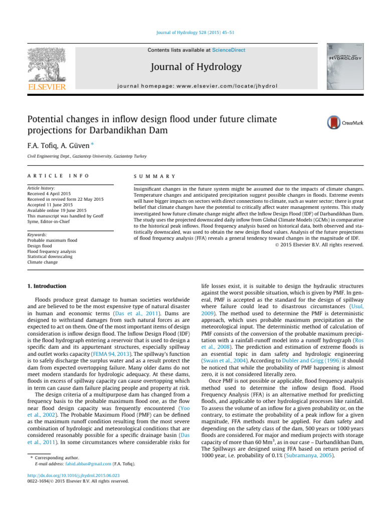 01 - Potential Changes in Inflow Design Flood Under Future Climate ...