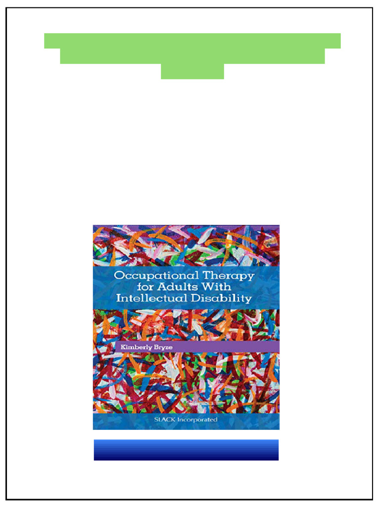 Occupational Therapy for Adults With Intellectual Disability 1st