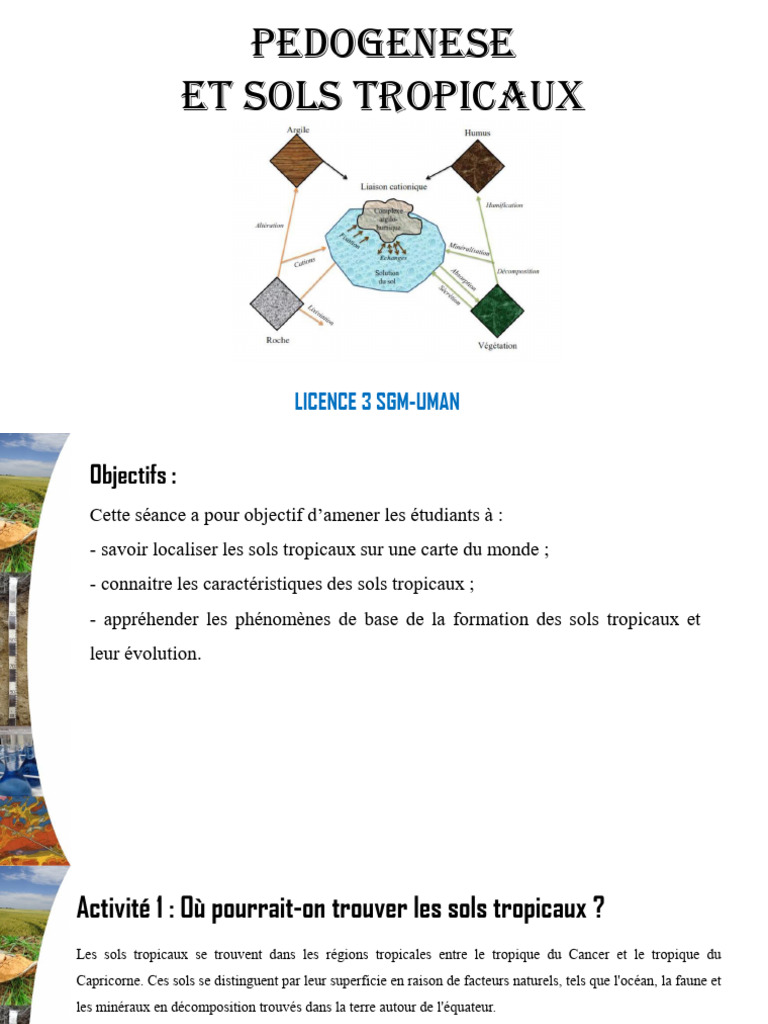 Pédogenèse et caractéristiques des sols tropicaux | PDF | Sol ...