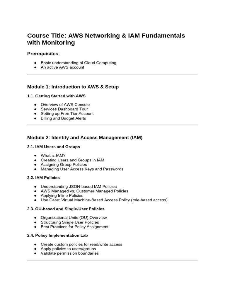 AWS Networking & IAM Fundamentals Course | PDF | Ip Address | Computer ...
