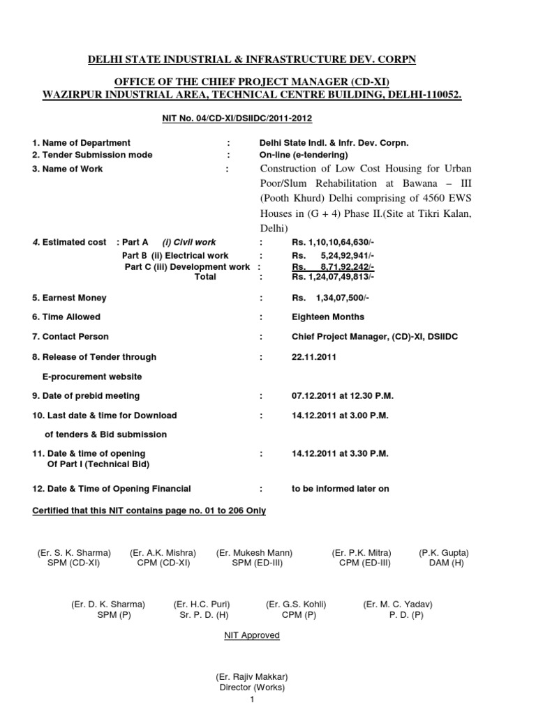 Tender Doc. Specification (Technical Standard) Partnership