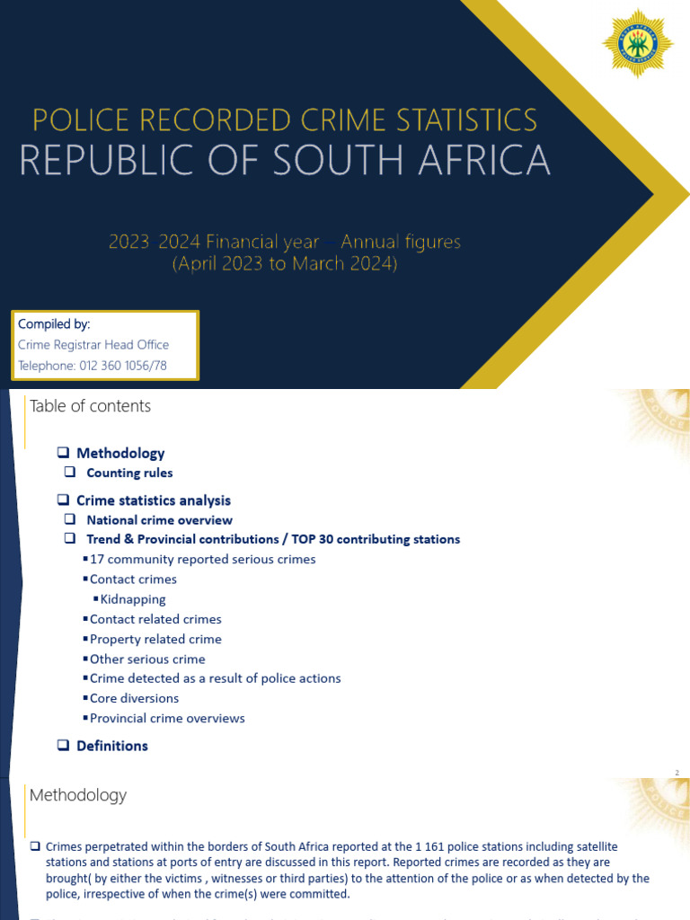 South Africa Crime Statistics 2024 | PDF | Assault | Official Statistics