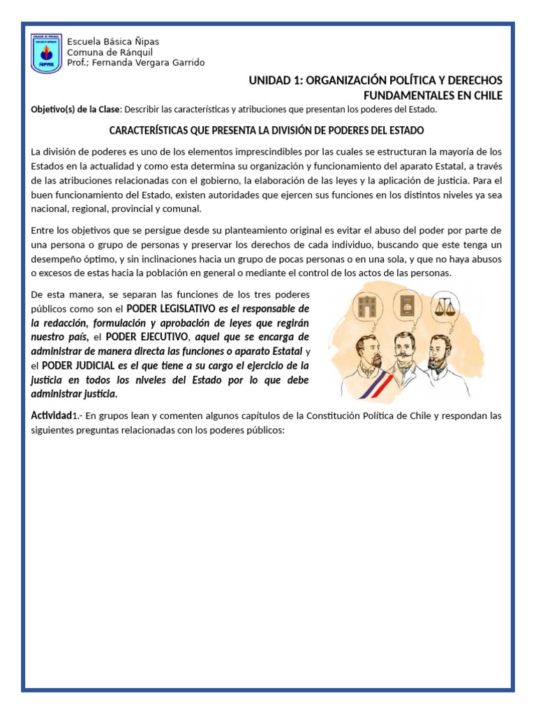División de Poderes y Participación en Chile | PDF | Separación de ...