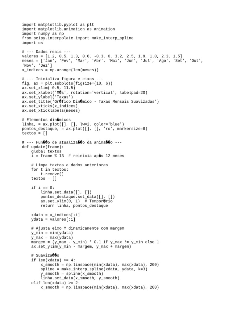 Animação de Gráfico Dinâmico em Python | PDF