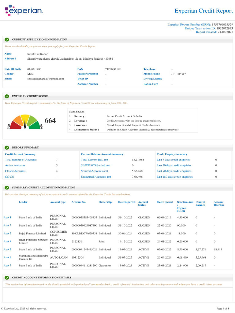 Experian CreditReport CRVD 1932072933 1755766057354 | PDF
