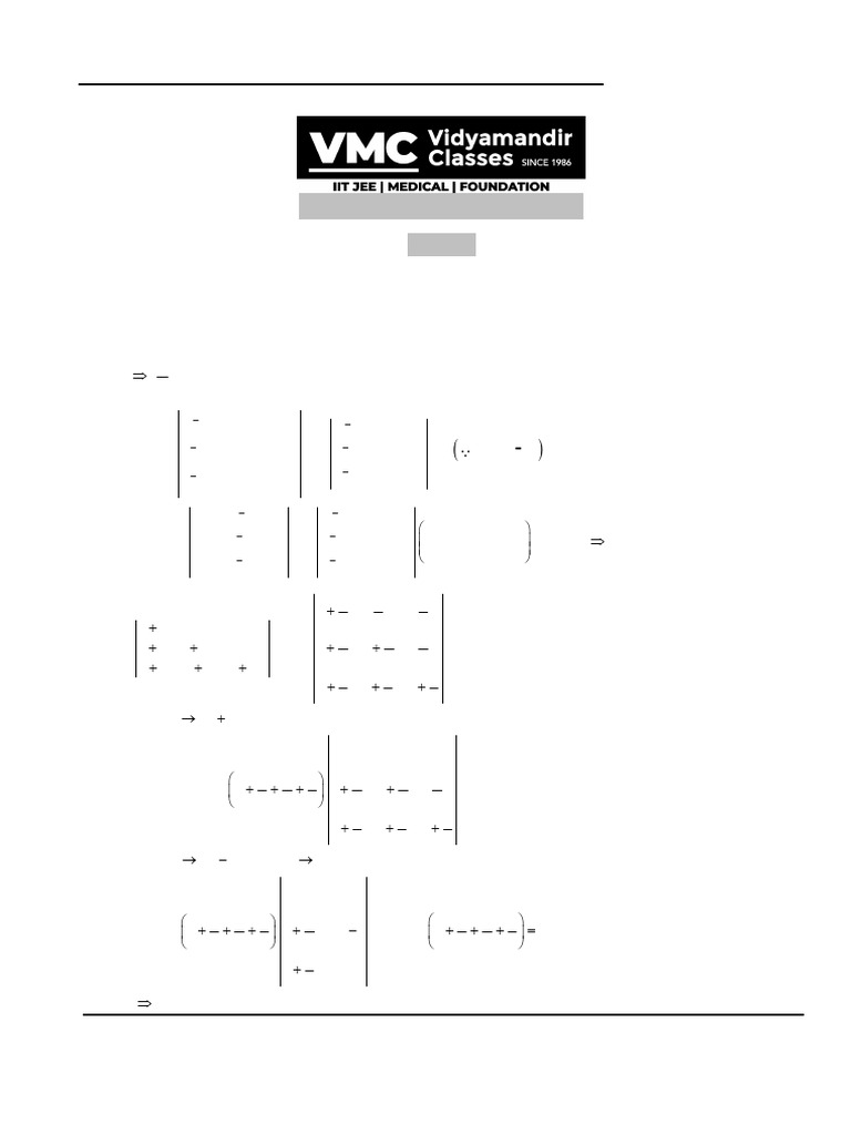 Matrices and Determinants Workbook Solutions | PDF | Determinant ...