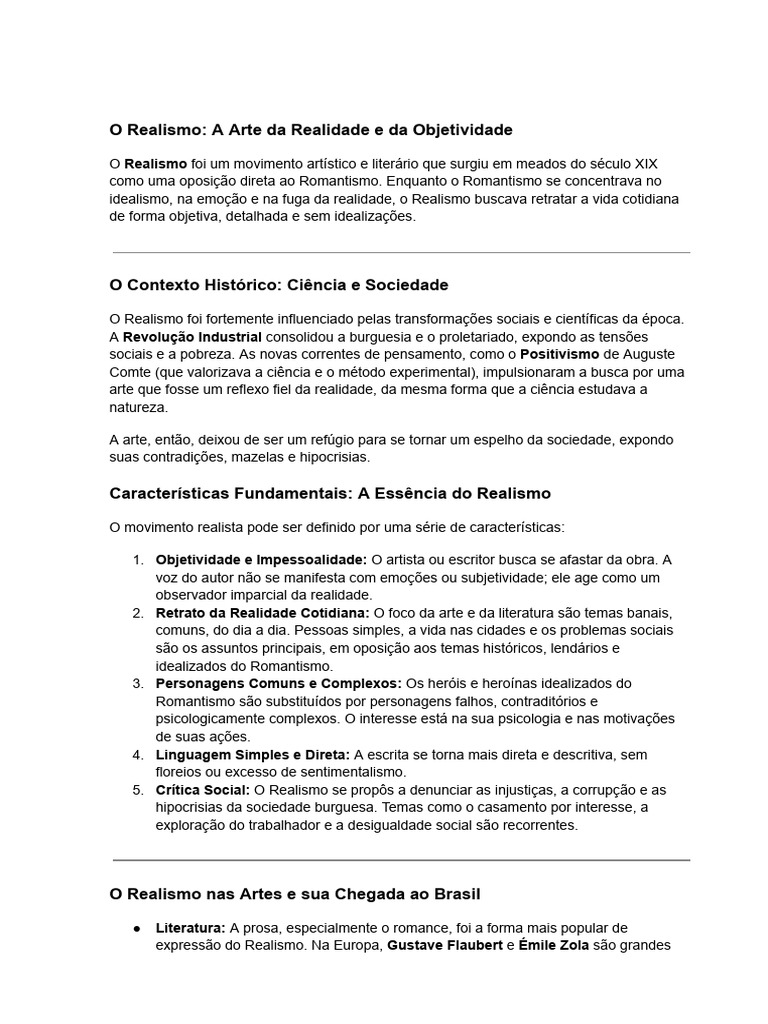 Realismo: Arte e Crítica Social no Século XIX | PDF | Realismo (artes ...