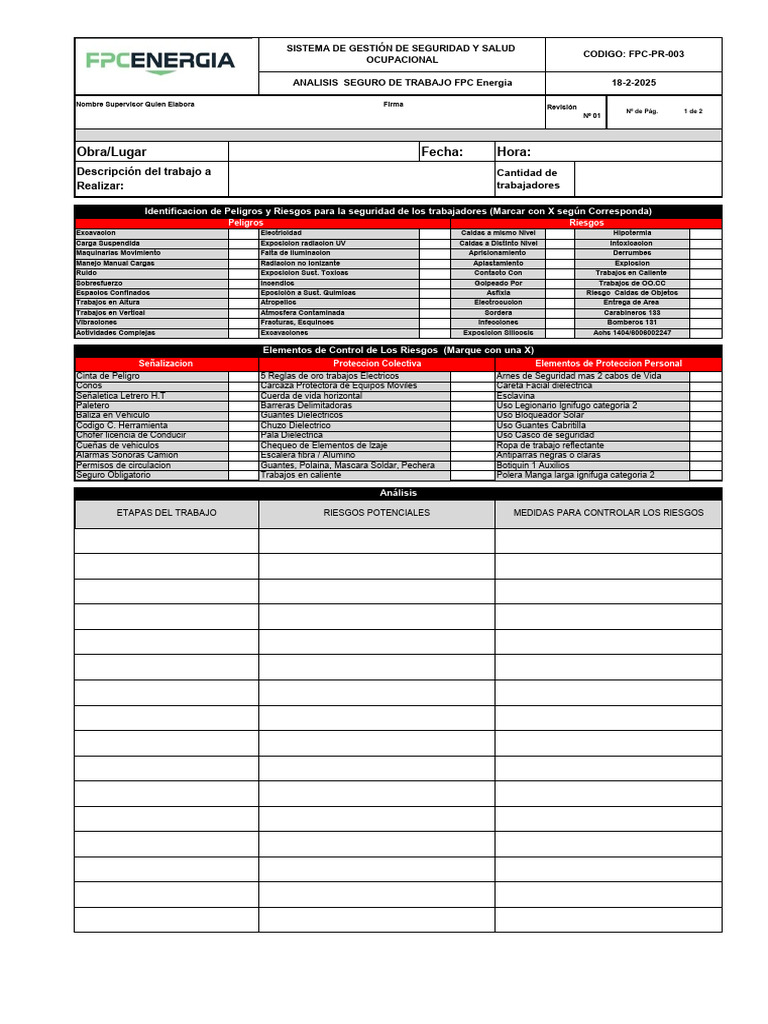 Ast - Trabajo FPC Electricidad FPC PR 003 | PDF