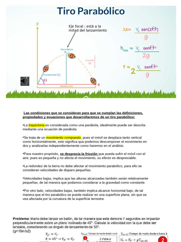 Definición del Tiro Parabólico | PDF
