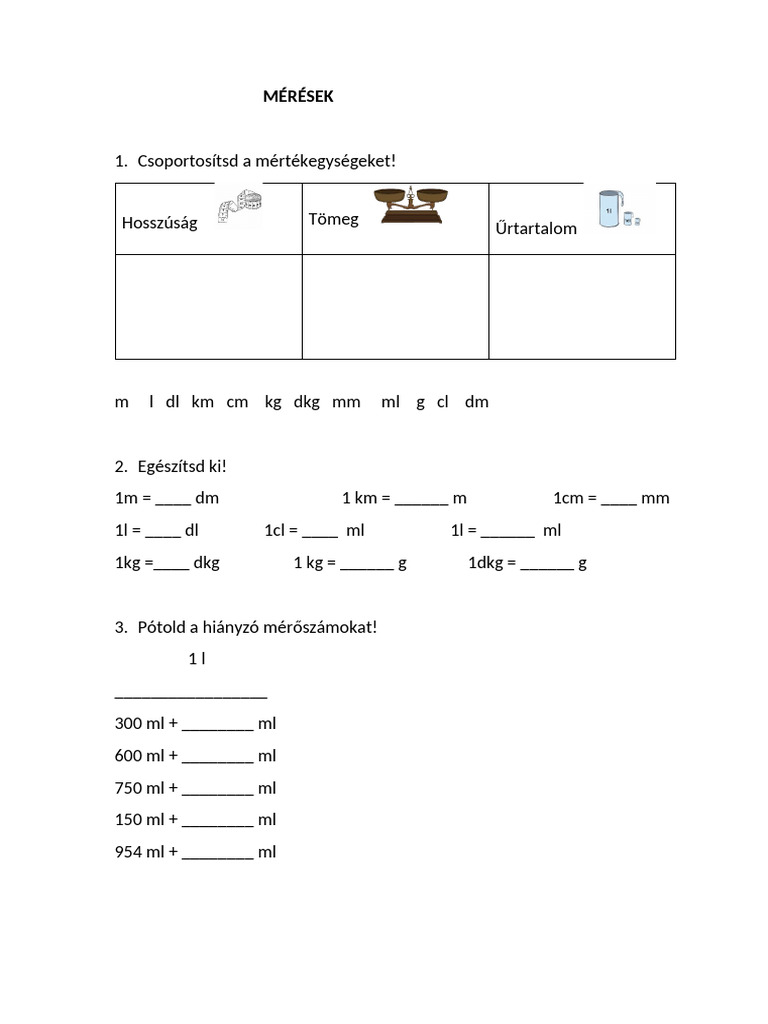 MÉRÉSEK | PDF