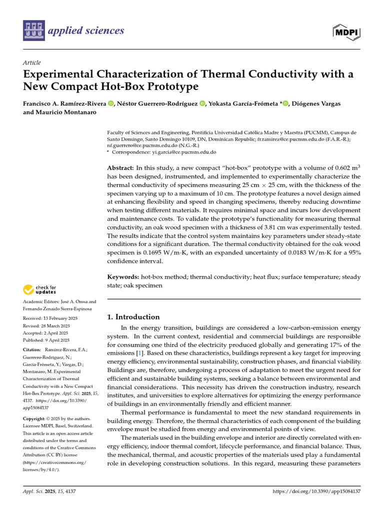 Compact Hot-Box for Thermal Conductivity Testing | PDF | Building ...