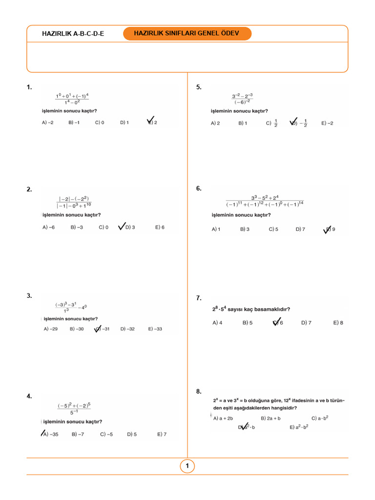 Hazirlik Siniflari Genel Odev | PDF