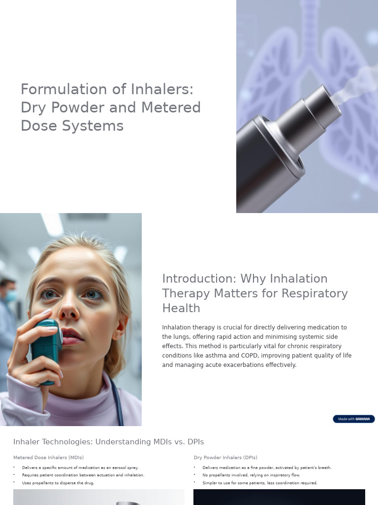 Formulation of Inhalers Dry Powder | PDF | Medicine | Health Care