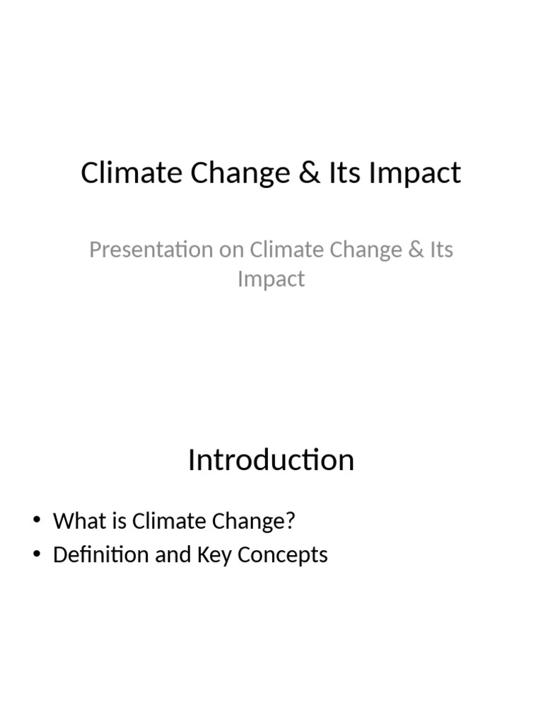 Climate Change & Its Impact | PDF