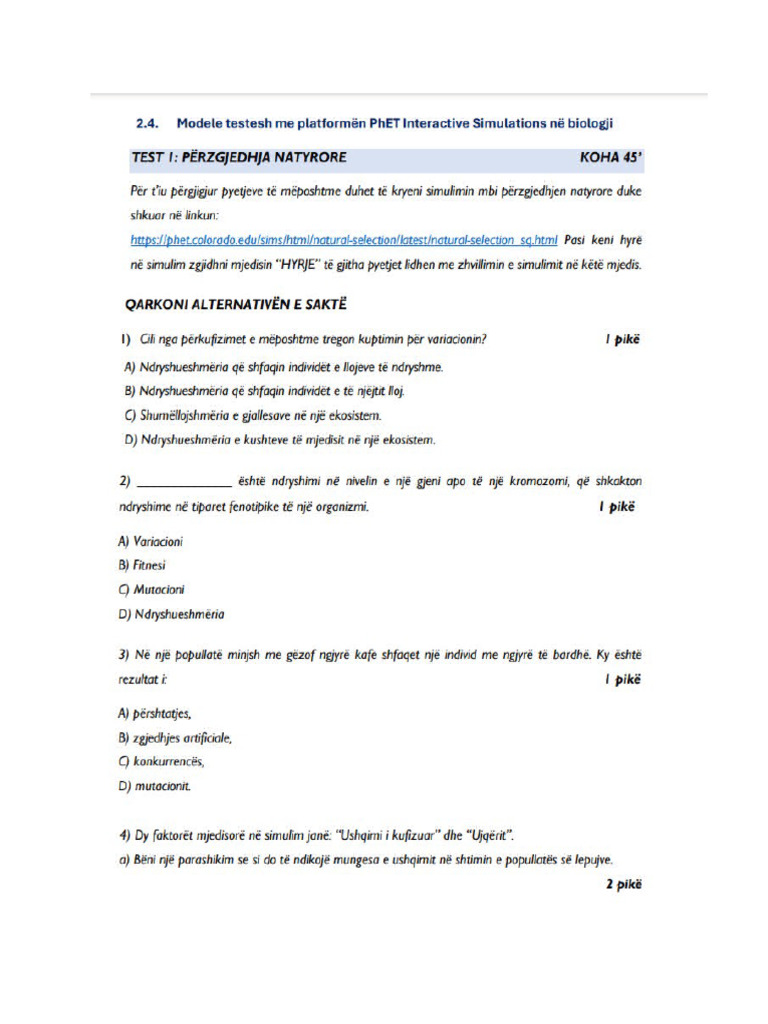 TESTI PISA Me Simulim | PDF