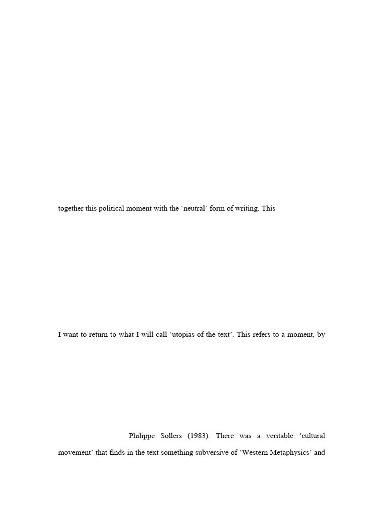 Utopias of Text in Post-Literary Theory | PDF | Jacques Derrida | Utopia