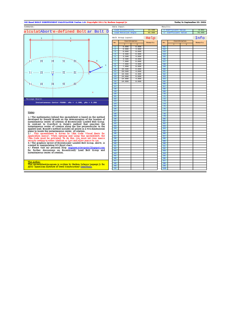 Eccentric Bolt Group Calculator Guide | PDF | Visual Basic For ...