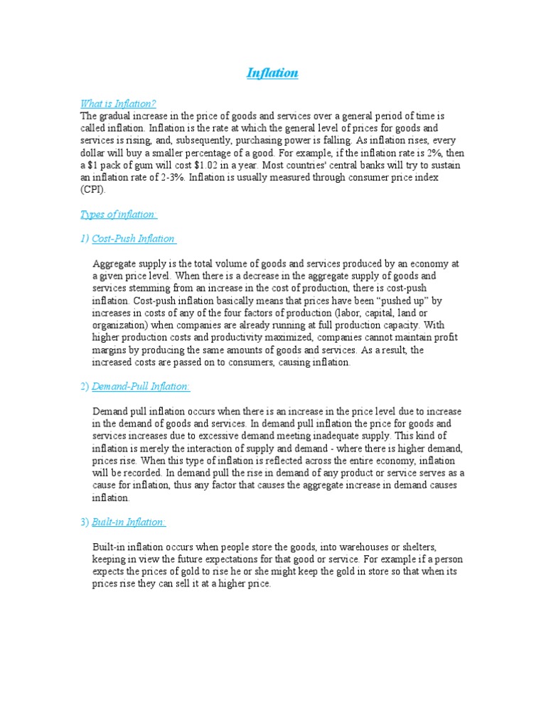 Understanding Inflation and Its Causes | PDF